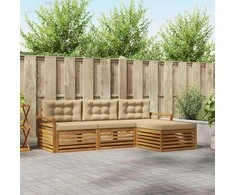 Lauko sofos komplektas Natūralus ir bežinis 254 x 162,5 x 73 cm