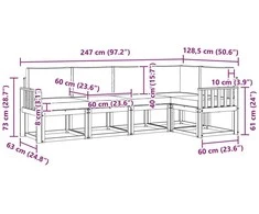 Sofa Lauko sofos komplektas 5 vnt. Natūrali ir šviesiai pilka