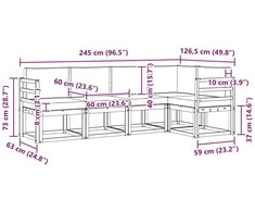 Sofa Lauko sofos komplektas 5 vnt. Natūralus ir antracitas