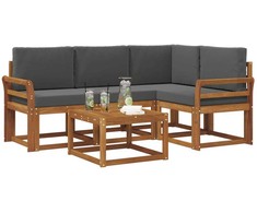 Lauko sofos komplektas su pagalve 5 pcs Natūralus ir antracitas