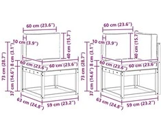 Sofa Lauko sofos komplektas 5 vnt. Natūralus ir antracitas