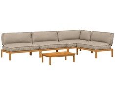 Lauko baldų komplektas Sofos komplektas su pagalve 5 pcs Taupe Kietos akacijos mediena