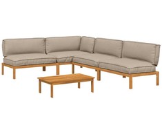 Lauko baldų komplektas Sofos komplektas su pagalve 5 pcs Taupe Kietos akacijos mediena
