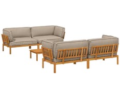 Lauko baldų komplektas Sofos komplektas su pagalve 5 pcs Taupe Kietos akacijos mediena
