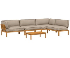 Lauko baldų komplektas Sofos komplektas su pagalve 5 pcs Taupe Kietos akacijos mediena