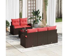 Sofos komplektas su pagalve 6 pcs Ruda Poliesteris