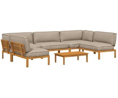Sofos komplektas su pagalve 6 pcs Taupe Kietos akacijos mediena