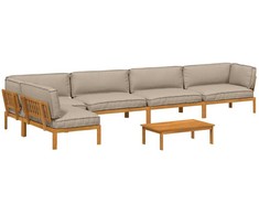 Sofos komplektas su pagalve 6 pcs Taupe Kietos akacijos mediena