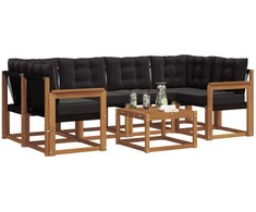 Lauko sofos komplektas su pagalve 7 pcs Natūrali ir juoda