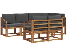 Lauko sofos komplektas su pagalve 7 pcs Natūralus ir antracitas