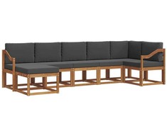 Lauko sofos komplektas su pagalve 7 pcs Natūralus ir antracitas