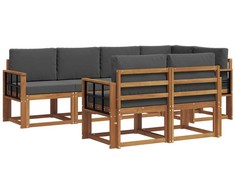 Lauko sofos komplektas su pagalve 7 pcs Natūralus ir antracitas