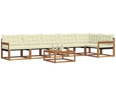Lauko sofos komplektas su pagalve 7 pcs Natūralus ir grietinėlė