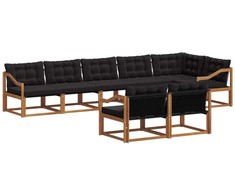 Lauko sofos komplektas su pagalve 8 pcs Natūrali ir juoda