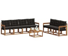 Lauko sofos komplektas su pagalve 8 pcs Natūrali ir juoda
