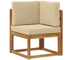 Lauko sofos komplektas su pagalve 8 pcs Natūralus ir bežinis