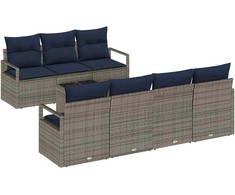 Sofos komplektas su pagalve 8 pcs Pilka poliratanas