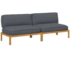 Sofa Sofos komplektas 2 pcs Antracitas Kietos akacijos mediena
