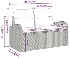 Sofos komplektas 7 vnt. Ruda poliratanas