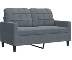 Sofa Sofos komplektas su pagalvėlėmis, 2 dalių, pilkas, aksomas