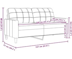 Sofa Sofos komplektas su pagalvėlėmis, 2 dalių, pilkas, aksomas