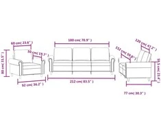 Sofa Sofos komplektas su pagalvėlėmis, 3 dalių, rožinis, aksomas