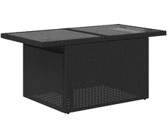 Sofa Sofos komplektas su pagalvėlėmis, 6 dalių, juodas, poliratanas
