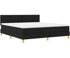 LED Čiužinio Lova su galvūgalio Juodas 180 x 200 cm audinys