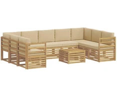 Sofų komplektai 10 pcs Balta ir kreminė 59 x 59 x 37 cm