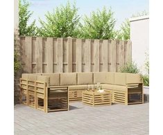 Sofų komplektai 10 pcs Balta ir kreminė 59 x 59 x 37 cm