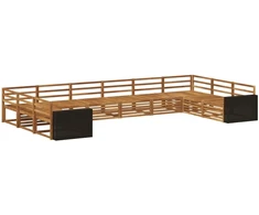 Sofų komplektai 10 pcs Kietos akacijos mediena