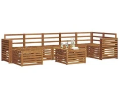 Lauko sofos komplektas 8 pcs Natūrali Kietos akacijos mediena