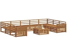 Lauko sofos komplektas 10 pcs Natūrali Kietos akacijos mediena
