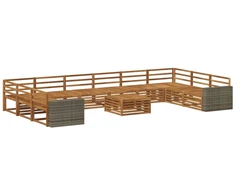 Sofų komplektai 11 pcs Kietos akacijos mediena