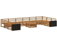 Sofų komplektai 11 pcs Kietos akacijos mediena