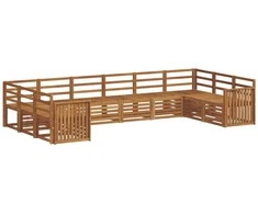 Sekcijos sofų komplektas 10 pcs Natūrali
