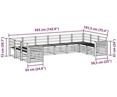 Lauko sofos komplektas 10 vnt. Natūrali