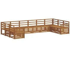 Sekcijos sofų komplektas 10 pcs Natūrali