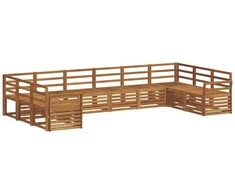 Sekcijos sofų komplektas 10 pcs Natūrali
