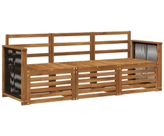 Sofų komplektai 3 pcs Kietos akacijos mediena