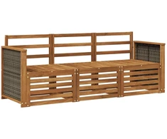 Sofų komplektai 3 pcs Kietos akacijos mediena