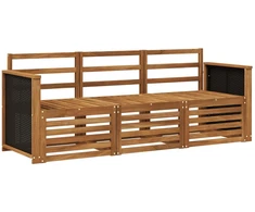 Sofų komplektai 3 pcs Kietos akacijos mediena