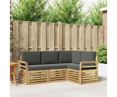 Sofų komplektai 4 pcs Balta ir antracito 190 x 130,5 x 73 cm