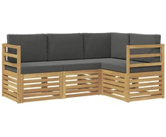 Sofų komplektai 4 pcs Balta ir antracito 185,5 x 126,5 x 73 cm