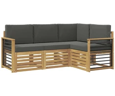 Sofų komplektai 4 pcs Balta ir antracito 187,5 x 128,5 x 73 cm