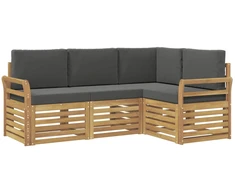 Sofų komplektai 4 pcs Balta ir antracito 190 x 130,5 x 73 cm