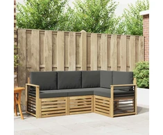 Sofų komplektai 4 pcs Balta ir antracito 187,5 x 128,5 x 73 cm