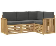 Sofų komplektai 4 pcs Balta ir antracito 187,5 x 128,5 x 73 cm