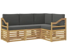 Sofų komplektai 4 pcs Balta ir antracito 185,5 x 126,5 x 73 cm