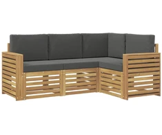 Sofų komplektai 4 pcs Balta ir antracito 191 x 132,5 x 73 cm